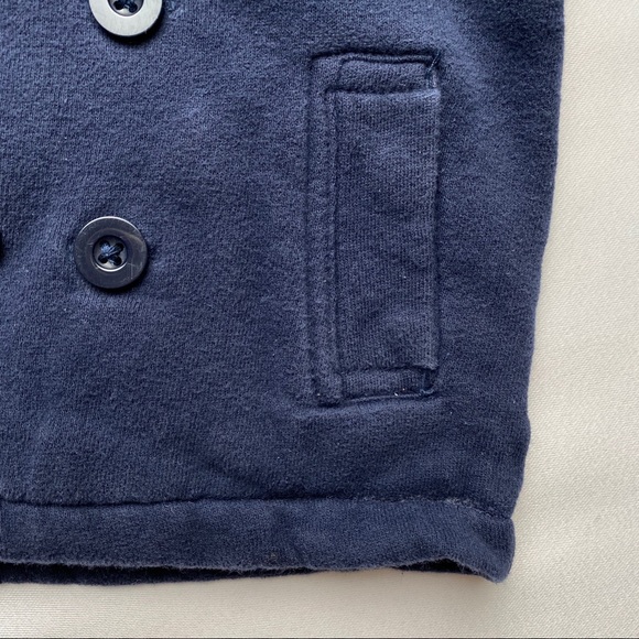 Baby Gap Toddler Boys Dark Blue Double Breasted Hooded Fleece Jacket 12-18 M - Picture 10 of 16